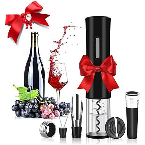  [아마존베스트]Rovtop Electric Corkscrew, Stainless Steel Automatic Wine Bottle Opener Set with Foil Cutter