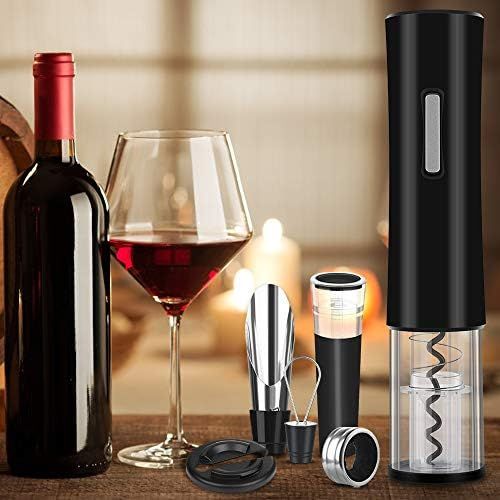  [아마존베스트]Rovtop Electric Corkscrew, Stainless Steel Automatic Wine Bottle Opener Set with Foil Cutter