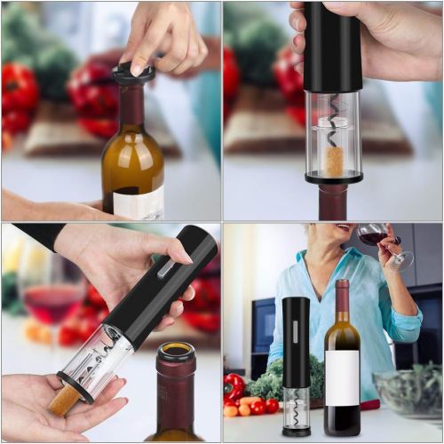  [아마존베스트]Rovtop Electric Corkscrew, Stainless Steel Automatic Wine Bottle Opener Set with Foil Cutter