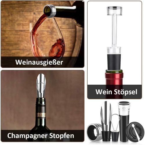  [아마존베스트]Rovtop Electric Corkscrew, Stainless Steel Automatic Wine Bottle Opener Set with Foil Cutter