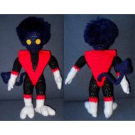/RowenaZahnreiCrafts Nightcrawler (Kurt Wagner), a handmade crochet doll