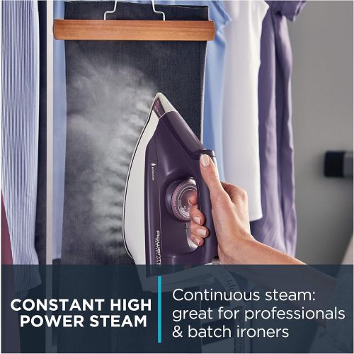  [아마존 핫딜] [아마존핫딜]Rowenta DG8520 Perfect Steam 1800-Watt Eco Energy Steam Iron Station Stainless Steel Soleplate, 400-Hole, Purple