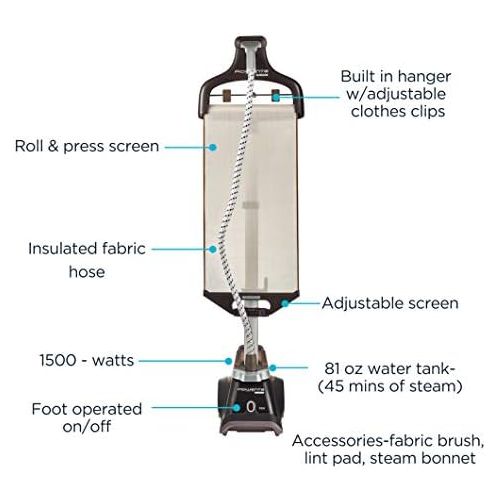  [아마존베스트]Rowenta IS6300 Professional Grade Steamer, Clothes Steamer and Garment Steamer, Built-In Hanger, Brown