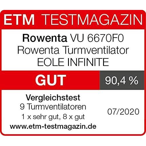  Rowenta VU6670 Eole Infinite Turmventilator, leise, 40W, Ventilator, 3 Geschwindigkeitsstufen