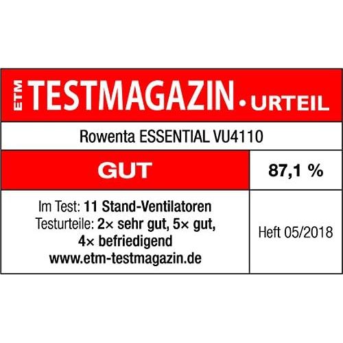  Rowenta VU4110 Essential Standventilator, leise, 60 Watt, schwarz/blau