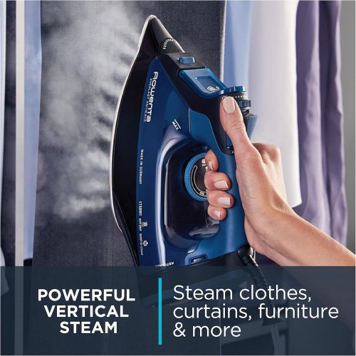  Rowenta Everlast 1750-Watt Stainless Steel Soleplate with Auto-Off, 400-Hole Anti-Calc Steam Iron, Blue