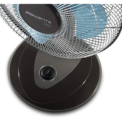  [아마존베스트]Rowenta Classic Compact VU1930 Table Fan, 3 Speed Levels, Quiet (45 Watt), Black/Blue