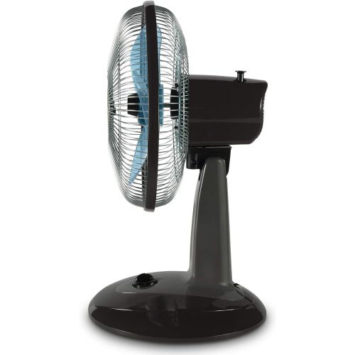  [아마존베스트]Rowenta Classic Compact VU1930 Table Fan, 3 Speed Levels, Quiet (45 Watt), Black/Blue