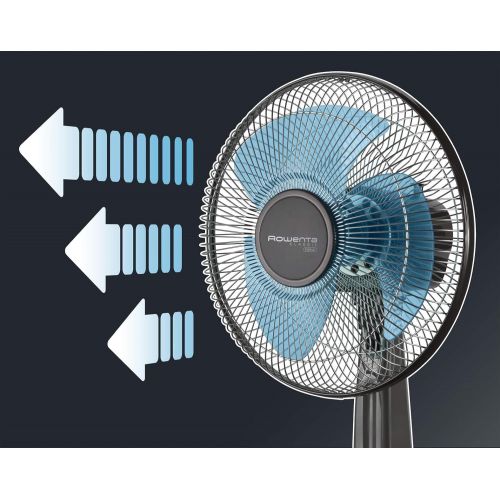  [아마존베스트]Rowenta Classic Compact VU1930 Table Fan, 3 Speed Levels, Quiet (45 Watt), Black/Blue