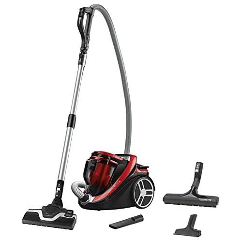  [아마존베스트]Rowenta RO7649 Silence Force Cyclonic Parquet Bagless Vacuum Cleaner Vacuum Cleaner Very Quiet 2.5 L Dust Volume Animal Hair Car Black/Red