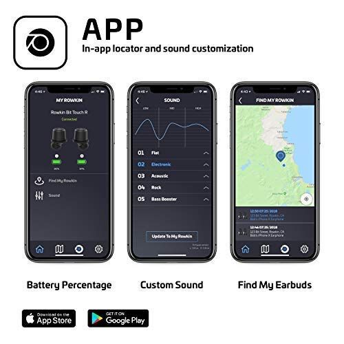  Rowkin Ascent Charge+ True Wireless Earbuds Headphones: 50+ Hours Bluetooth 5 Smallest Earphones & Qi Charging Case. Deep Bass Sound Headset, Mic & Noise Reduction for Android Sams