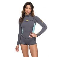 Roxy Womens 2/2Mm Syncro - Long Sleeve Back Zip Flt Springsuit - Women - 4 - Green Deep Grey/Glicer Blue 4: Sports & Outdoors