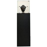 RoxyDisplay (SC-PED-BK-L) Pedestal Exhibition Stand Display Case, For Retail, Jewelry Display, Museum, Collectible, Tempered Glass, Black Finished With LED Light. Comes with lock. Size: Large