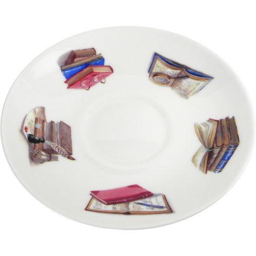  [아마존베스트]Roy Kirkham Creative Writing Book Lovers Breakfast Tea cup and Saucer Set Fine Bone China England