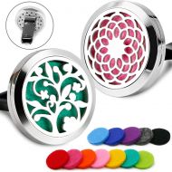 2PCS RoyAroma 30mm Car Aromatherapy Essential Oil Diffuser Stainless Steel Locket with Vent Clip 12 Felt Pads