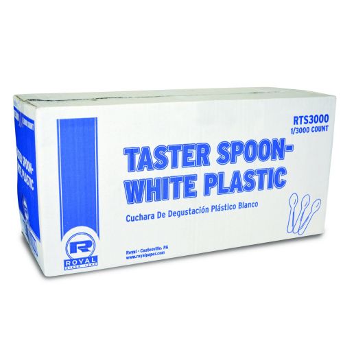  Royal Taster Spoon White Plastic, Package of 3000