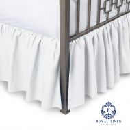 Royal Linen Collection Hotel Quality 800TC Pure Cotton Dust Ruffle Bed Skirt 13 Drop length 100% Natural Cotton Full Size White Solid