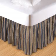 Royal C&F Home King Blue & Tan Stripes Dust Ruffle King Bed Skirt Blue
