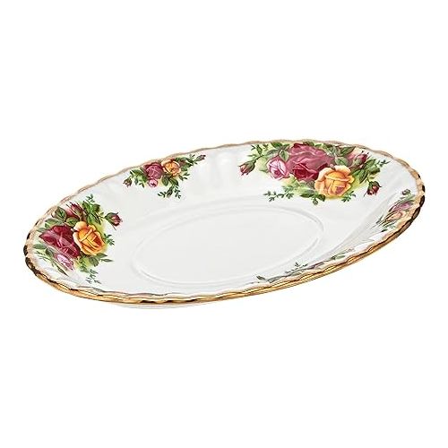  Royal Albert Old Country Roses Gravy Boat Stand, 6