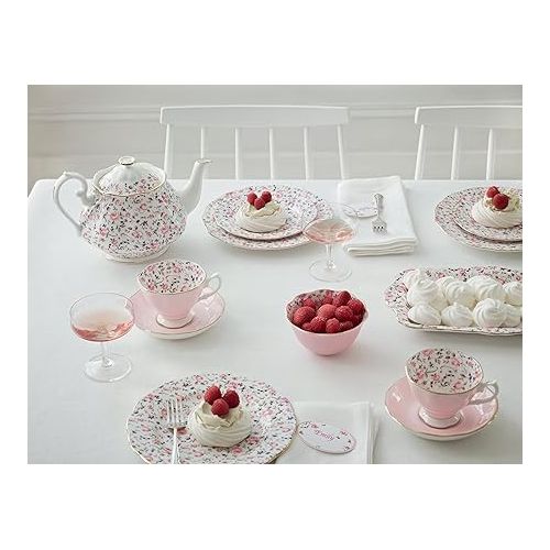  Royal Albert Rose Confetti 3-Piece Set (Teapot, Sugar & Creamer)