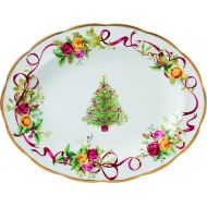 Royal Albert Old Country Roses Christmas Tree Oval Platter, 13-Inch