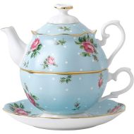 Royal Albert Polka Blue Tea For One , 3 Piece Set