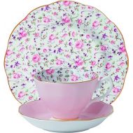 Royal Albert Rose Confetti 3-Piece Set (Teacup, Saucer & Plate 8