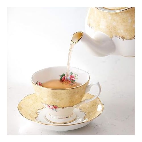  Royal Albert 100 Years 1990 3-Piece (Teapot, Sugar & Creamer) Tea Set, Bouquet