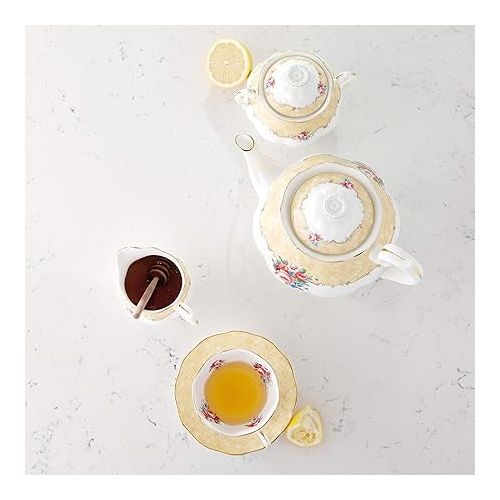  Royal Albert 100 Years 1990 3-Piece (Teapot, Sugar & Creamer) Tea Set, Bouquet