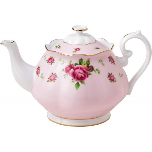  Royal Albert New Country Roses Teapot, Mostly Pink with Multicolored Floral Print