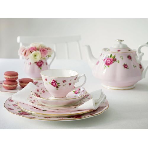  Royal Albert New Country Roses Teapot, Mostly Pink with Multicolored Floral Print