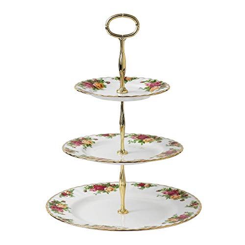  Royal Albert 27400132 Old Country Roses 3-Tier Cake Stand