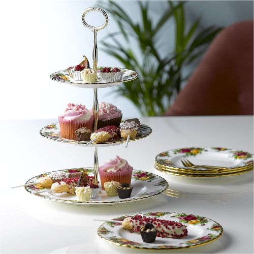  Royal Albert 27400132 Old Country Roses 3-Tier Cake Stand