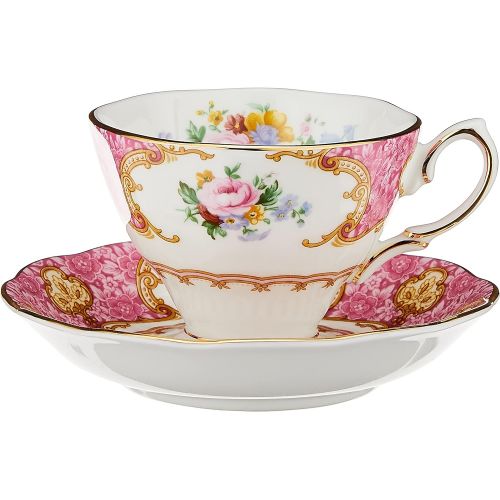  Royal Albert Lady Carlyle Teacup & Saucer Teacup and saucer, 6.85 ounces, Multicolored Floral Print