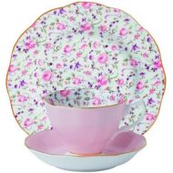 Royal Albert 8704025870 New Country Roses Teacup, Saucer and Plate Set, Rose Confetti ,3-Piece