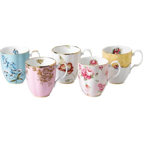  Royal Albert 5 Piece 100 Years 1950-1990 Mug Set, 14.1 oz, Multicolor -