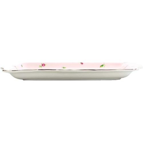  [아마존베스트]Royal Albert NCRPNK26137 New Country Roses Formal Vintage Rectangular Serving Tray, White