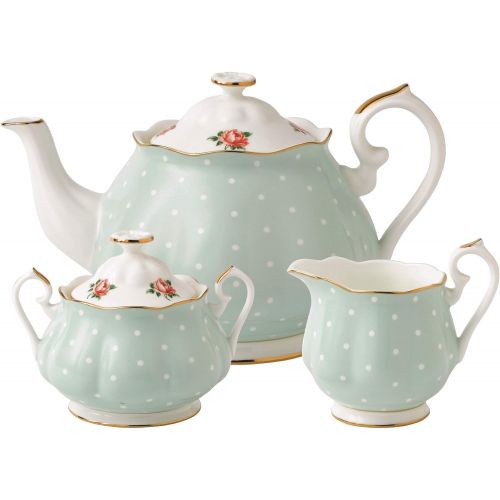  Royal Albert New Country Roses Polka Rose Tea Set, 3-Piece