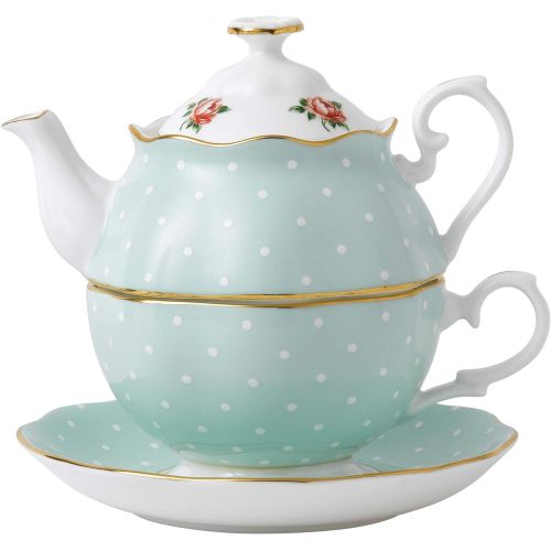  Royal Albert New Country Roses Polka Rose Tea Set, 3-Piece