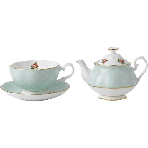  Royal Albert New Country Roses Polka Rose Tea Set, 3-Piece