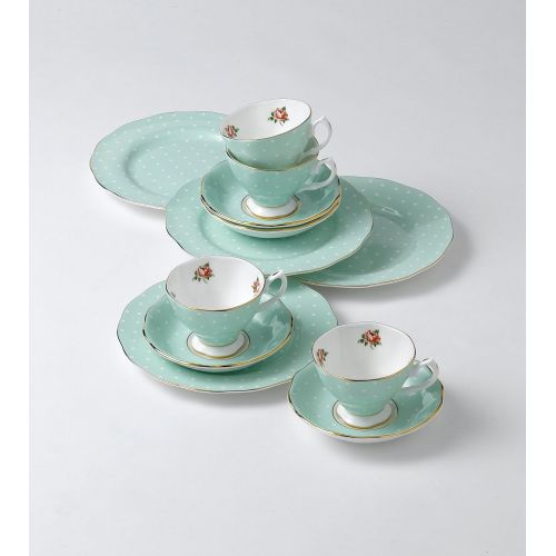  Royal Albert New Country Roses Polka Rose Tea Set, 3-Piece