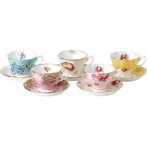  Royal Albert 40017548 100 Years 1950-1990 Teacup & Saucer Set, Multicolor, 5 Piece