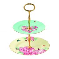 Royal Albert 40025889 2 Tier Blessings & Joy Mixed Patterns Cake Stand, Multicolor