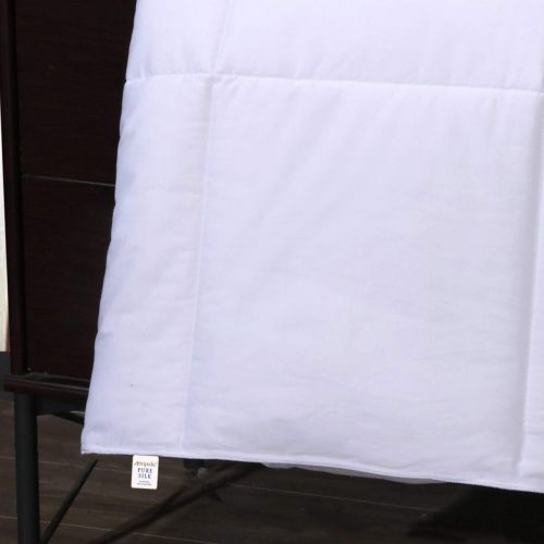  Royal Bedding Abripedic MULBERRY SILK Fiber filled Blanket, Duvet Insert, 100% Cotton Shell, Breathable, 400 Thread count, Hypoallergenic, KingCalifornia-King Size, White