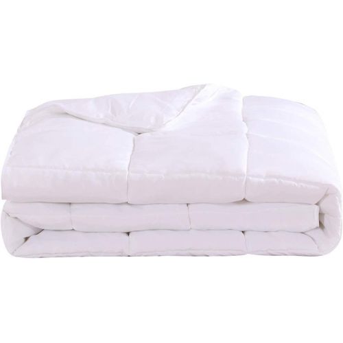  Royal Bedding Abripedic MULBERRY SILK Fiber filled Blanket, Duvet Insert, 100% Cotton Shell, Breathable, 400 Thread count, Hypoallergenic, KingCalifornia-King Size, White