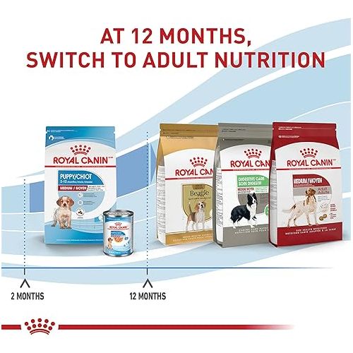  Royal Canin Size Health Nutrition Medium Puppy Dry Dog Food, 30 lb bag