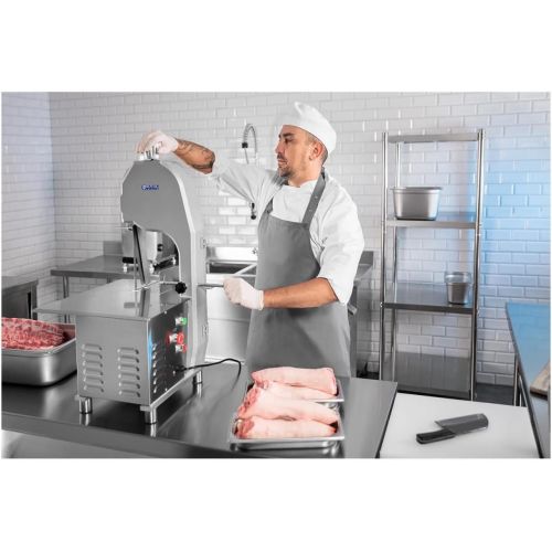  Royal Catering RCBS 1650.1eco Bone Saw Electric Bone Band Saw 880Watt Stainless Steel Meat Saw with Cutting Thickness up to 180mm Working Area 440x 460mm