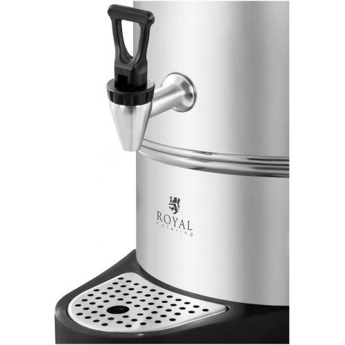  Royal Catering - Wasserkocher Heisswasserspender (10 Liter, 1.600 W, Abtropfschale, 100 °C, Edelstahl, Kunststoff) Silber