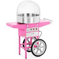 Royal Catering RCZC-1200E Zuckerwattemaschine Cotton Candy Machine mit Wagen und Spuckschutz (Ø 52 cm, 1.200 W, 1 Einheit / 60 s, inkl. Zubehoer) Pink