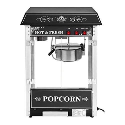  Royal Catering RCPS-16.2 Popcornmaschine Popcorn Maker Popcorn Bereiter Retro Vintage Design Schwarz